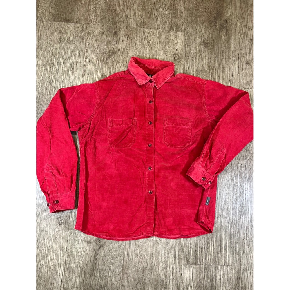 Woolrich Womens Red Corduroy Button Down Shirt‎ Long Sleeve Size Medium 2145 RUB